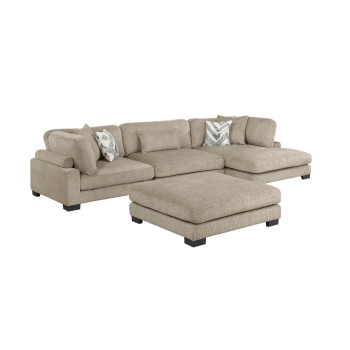 9555BRW*4CRACVCOT 4-Piece Modular Sectional with Chaise and Ottoman