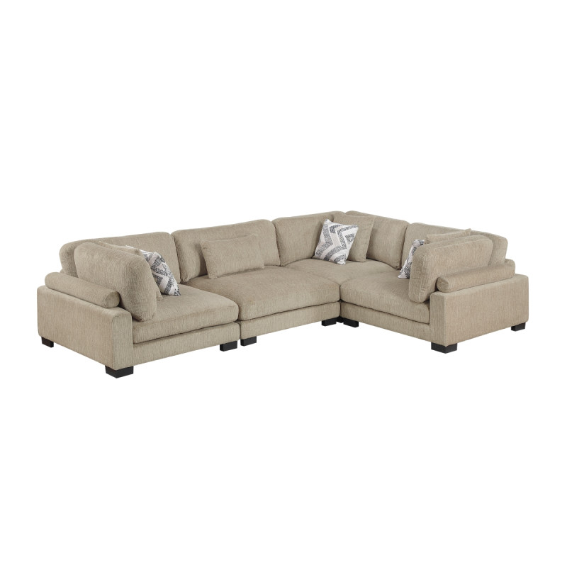 9555BRW*43CRAC 4-Piece Modular Sectional