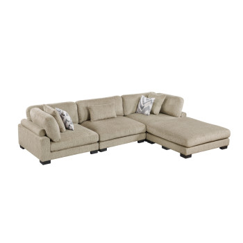 9555BRW*42CRACOT 4-Piece Modular Sectional with Ottoman