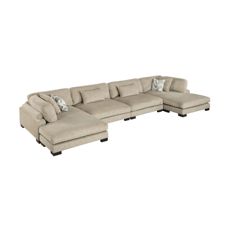 9555BRW*42AC2VC 4-Piece Modular Sectional with Chaise