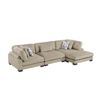 9555BRW*3CRACVC 3-Piece Modular Sectional with Chaise