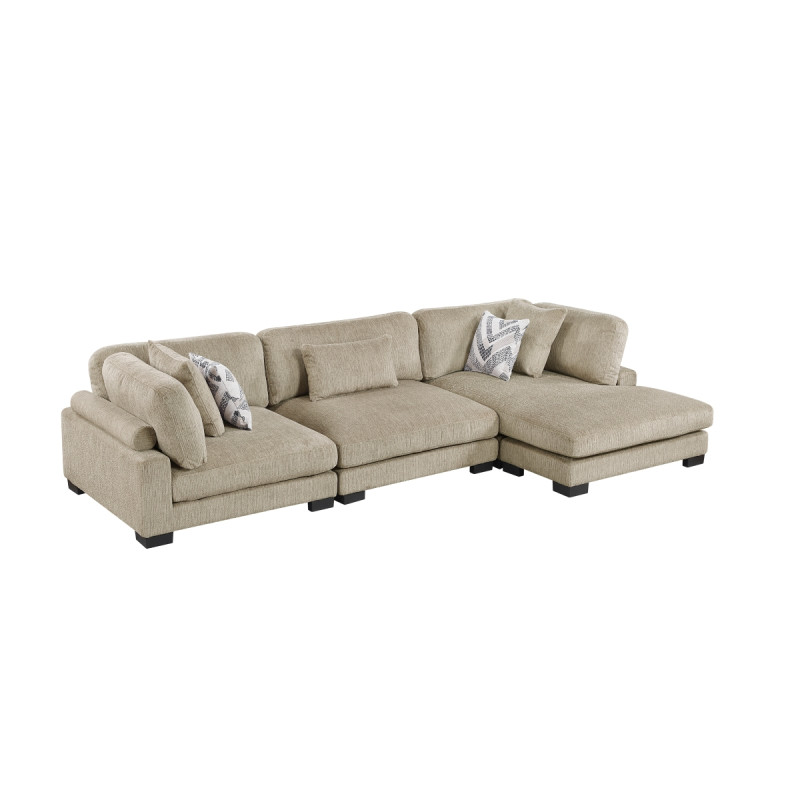 9555BRW*3CRACVC 3-Piece Modular Sectional with Chaise