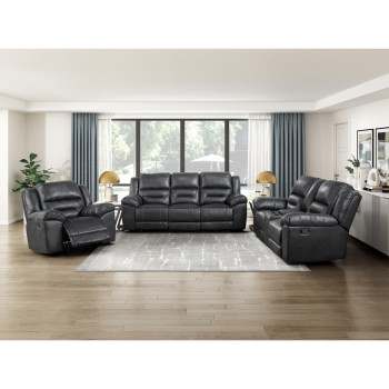 8538BK*3 3PC SETS Double Reclining Sofa + Love Seat + Chair