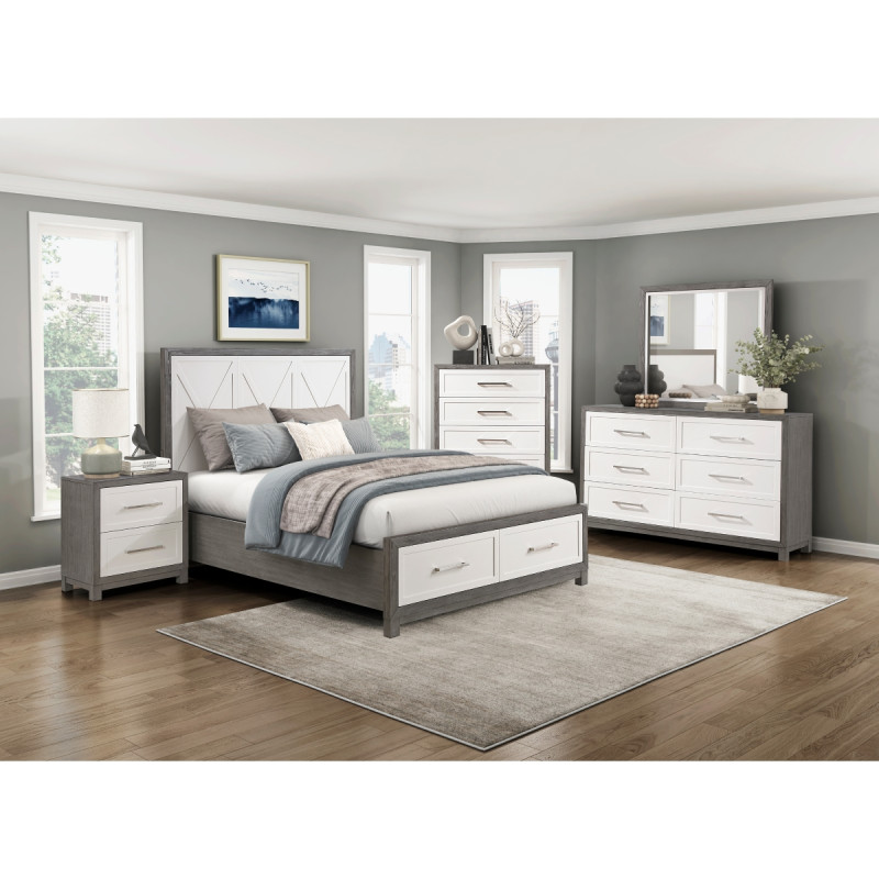 1366K-1CK*5 5PC SETS California King Platform Bed with Footboard Storage