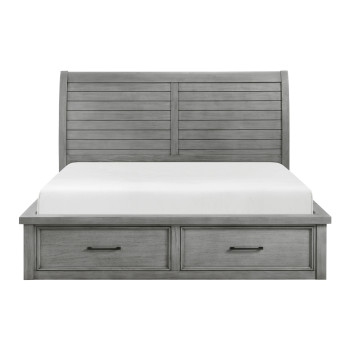 1559DG-1* Queen Platform Bed with Footboard Storage