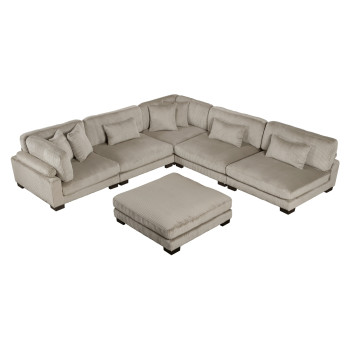 8555GB*6OT 6-Piece Modular Sectional with Ottoman
