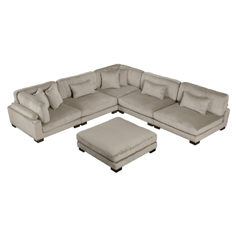 8555GB*6OT 6-Piece Modular Sectional with Ottoman