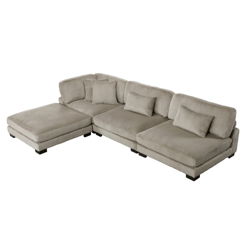 8555GB*2AC1CROT 4-Piece Modular Sectional with Ottoman