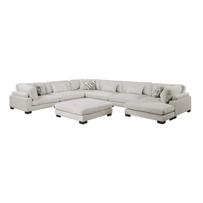9555BEG*72CR3ACVCOT 7-Piece Modular Sectional with Ottoman