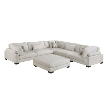 9555BEG*63CR2ACOT 6-Piece Modular Sectional with Ottoman