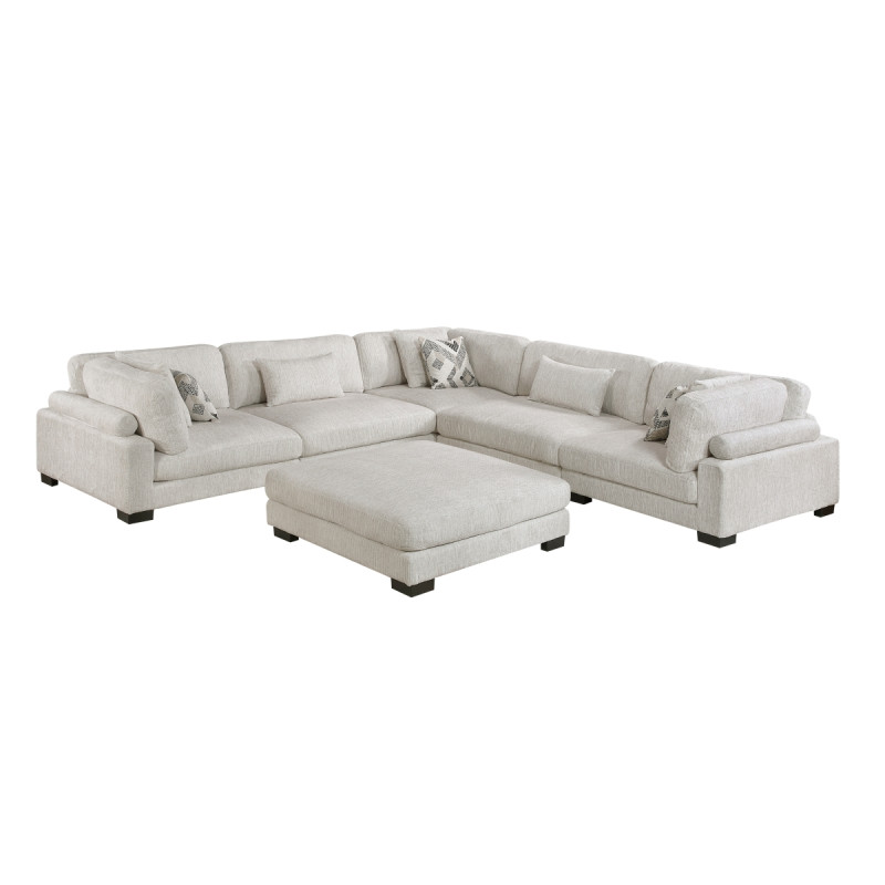 9555BEG*63CR2ACOT 6-Piece Modular Sectional with Ottoman