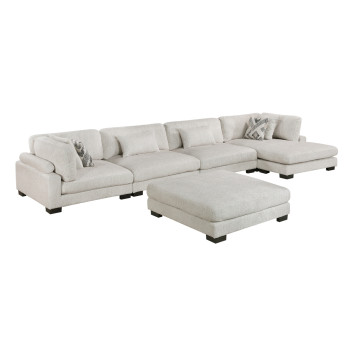 9555BEG*5CR2ACVCOT 5-Piece Modular Sectional with Chaise and Ottoman