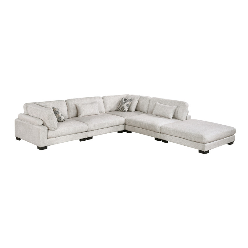 9555BEG*52CR2ACOT 5-Piece Modular Sectional with Ottoman