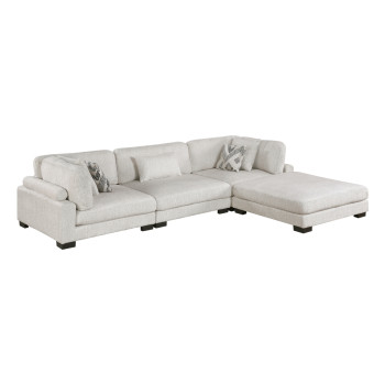 9555BEG*42CRACOT 4-Piece Modular Sectional with Ottoman