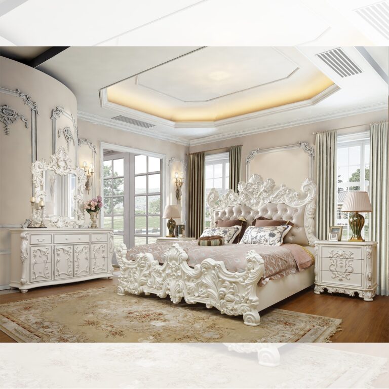 HD-8008 - 5PC BEDROOM SET IVORY - CALIFORNIA KING