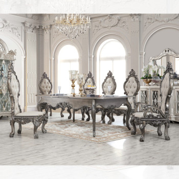 HD-13012-GR – 7PC DINING TABLE SET
