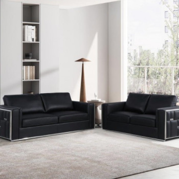 1130-BLACK-2PC 2PC SETS SOFA + LOVESEAT