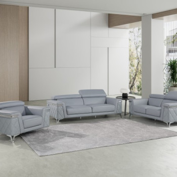 1140-LT-BLUE-3PC 3PC SETS SOFA + LOVESEAT + CHAIR