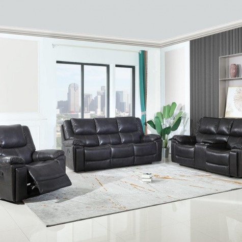 5108 - Brown Sofa Set with Console Loveseat