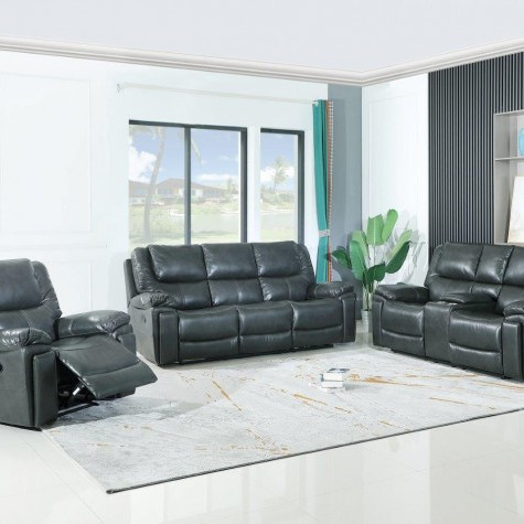 5108-GREY-3PC 5108 - Grey Sofa Set with Console Loveseat And Chair