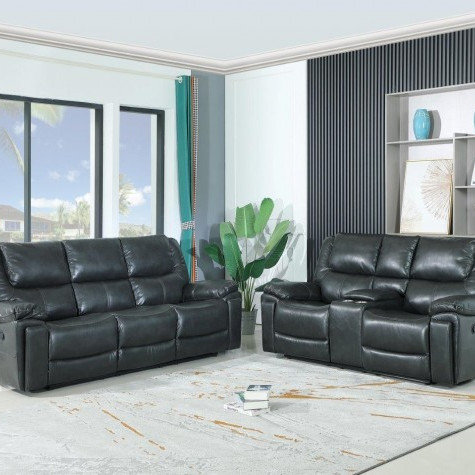 5108-GREY-2PC 5108 - Grey Sofa and Console Loveseat