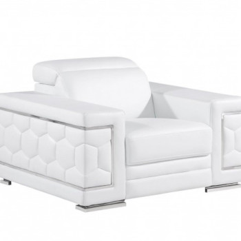 296 - Global United Genuine White Leather Chair