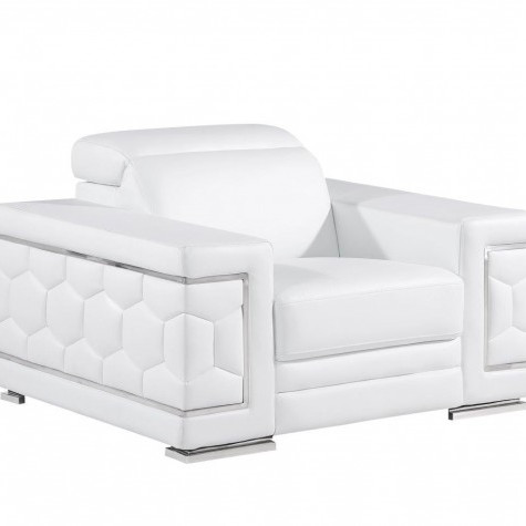 296 - Global United Genuine White Leather Chair