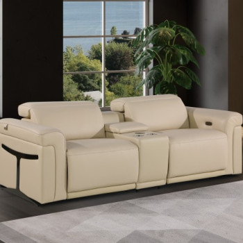 1126 - 3PC Power Reclining Loveseat With Power Headrest in Italian Leather