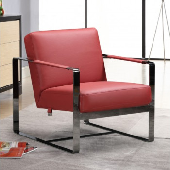 C67-RED-CH Red Leather Accent Chair