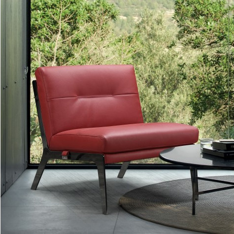 C81-RED-CH Red Leather Accent Chair