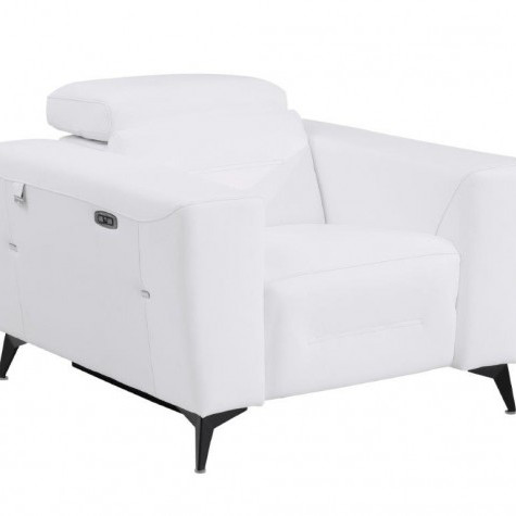 990-WHITE-CH White Reclining Chair 