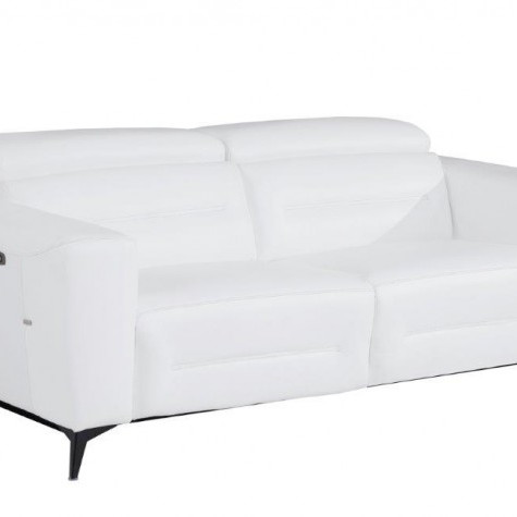 990-WHITE-S White- Power Reclining Sofa 