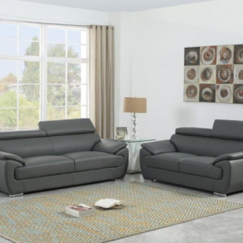 4571-GRAY-2PC Gray Sofa Love