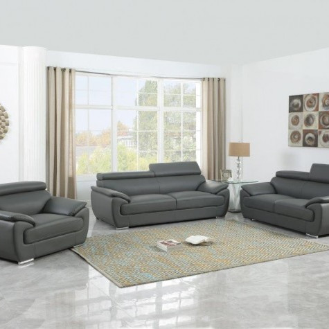4571-GRAY-3PC Gray Sofa Set