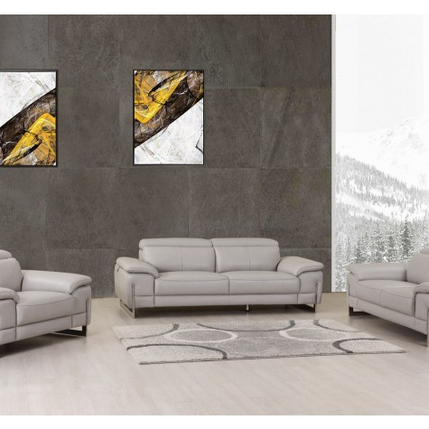 636-LIGHT-GRAY-3PC Light Gray Sofa Set