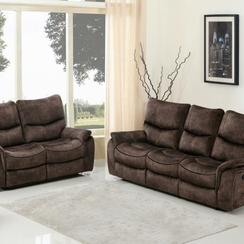 7167-DARK-BROWN-2PC Dark Brown Sofa Love