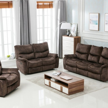 7167-DARK-BROWN-3PC Dark Brown Sofa Set