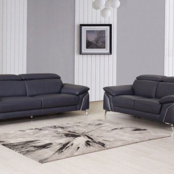 727-NAVY-2PC Navy Sofa Loveseat 