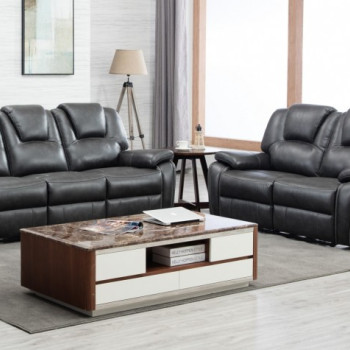 7993-GRAY-2PC Gray Sofa, Loveseat 