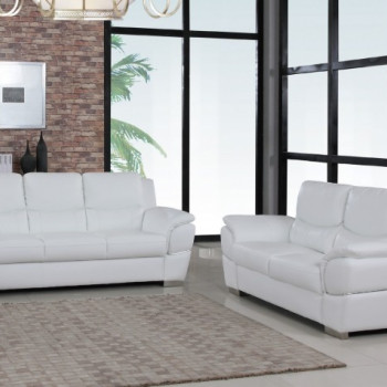 4572-WHITE-S-L White Sofa, Loveseat 