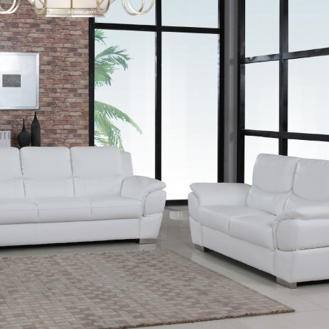 4572-WHITE-S-L White Sofa, Loveseat 