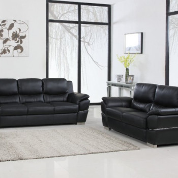4572-BLACK-S-L Black Sofa Love