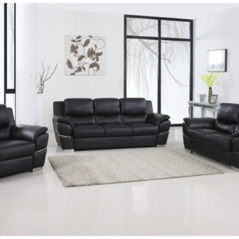 4572-BLACK-S-L-CH Black Sofa Set