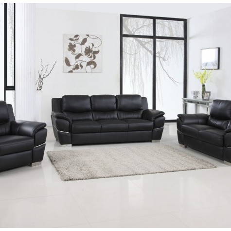 4572-BLACK-S-L-CH Black Sofa Set