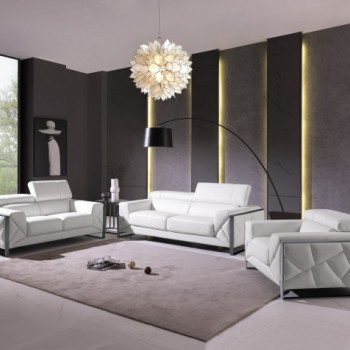 903-WHITE-3PC 903 - White Sofa Set