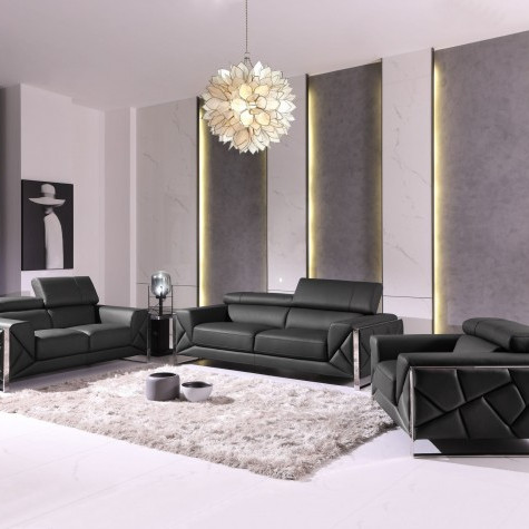 903-DARK_GRAY-3PC Dark Gray Sofa Set
