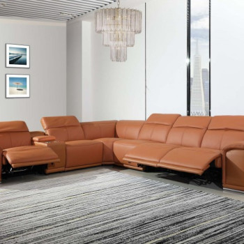9762-CAMEL-3PWR-7PC Camel 3-Power Reclining 7PC Sectional w/ 1-Console