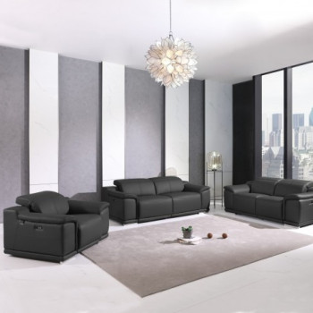 9762-DARK_GRAY-3PC Dark Gray Power Reclining Sofa Set