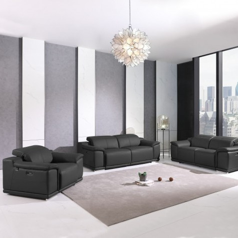 9762-DARK_GRAY-3PC Dark Gray Power Reclining Sofa Set
