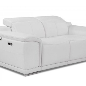 9762-WHITE-L White Power Reclining Loveseat